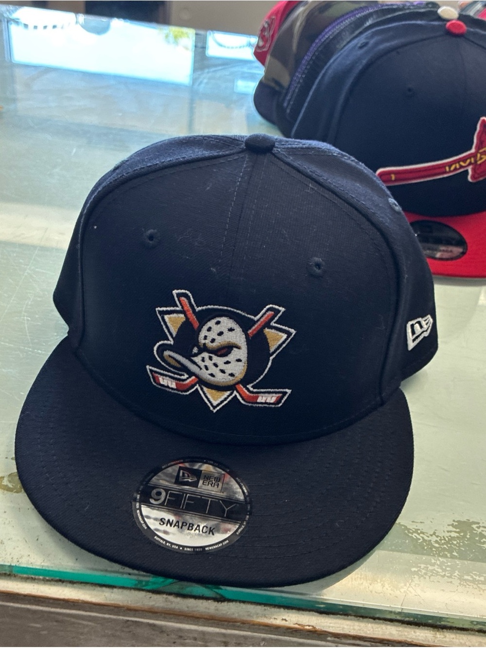New Era 9FIFTY Snapback Hat - Black Anaheim Ducks Mascot Logo - Picture 11 of 12